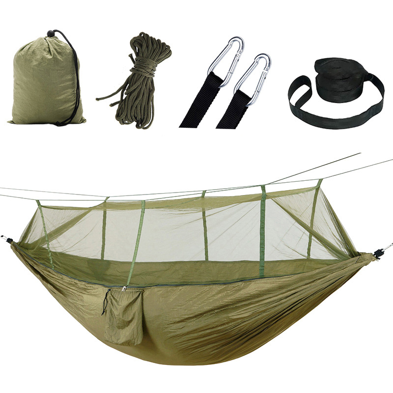 2023 Upgraded Portable Parachute Mosquito Net Camping Hammock for Backpacking Travel Hiking