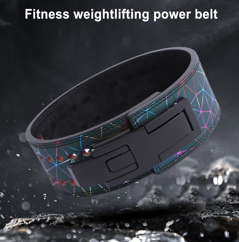 New Design Gym Fitness Workout Lever Weightlifting Belt Cow Leather Deadlift Bodybuilding Squat Training Belt