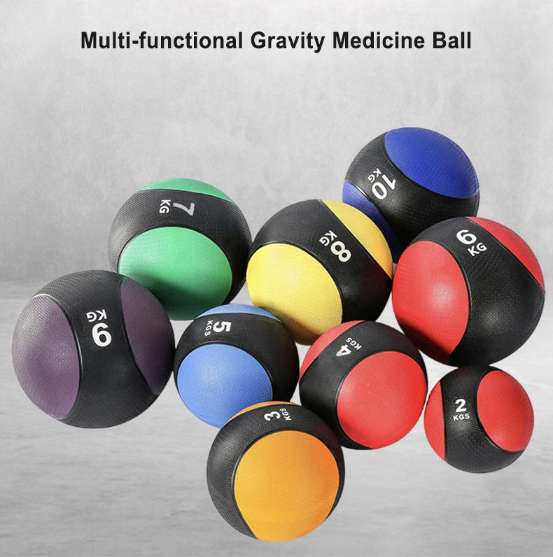 Wholesale Professional Commercial Fitness equipment Two Color Exercise Balance Training Rubber Medicine Ball