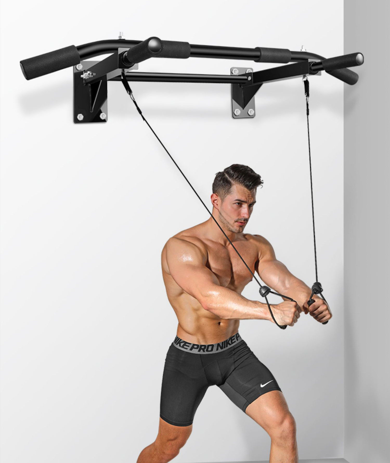 Home Gym Workout Indoor Strength Training Multifunctional Wall Mounted Pull Up Bar/Chin Up Bar