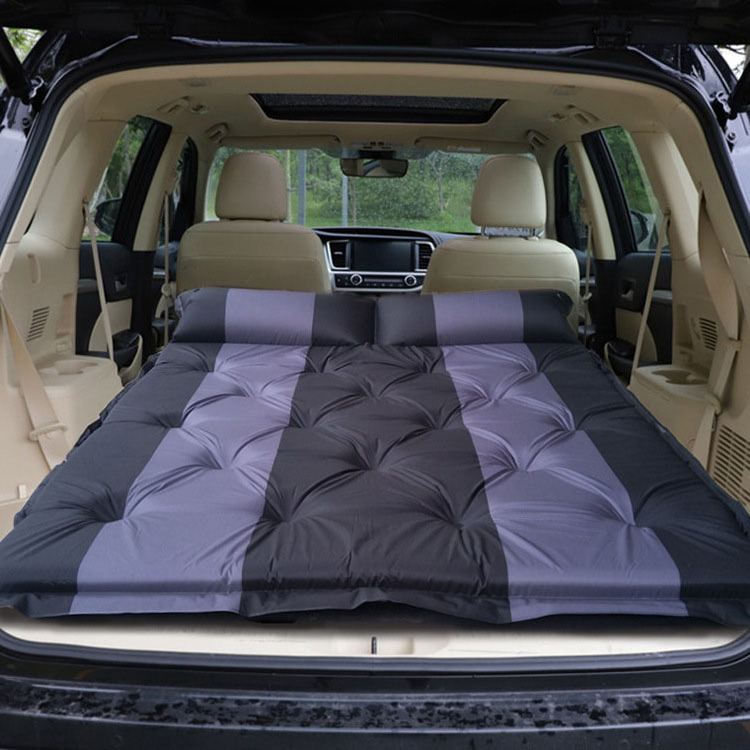 Outdoor travel camping car inflatable mattress suede fabric air mat cushion automatic inflatable car air bed for SUV back seat