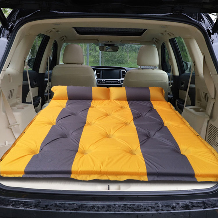 Outdoor travel camping car inflatable mattress suede fabric air mat cushion automatic inflatable car air bed for SUV back seat