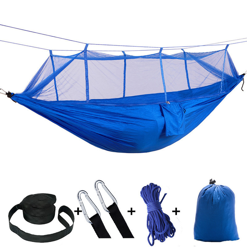 2023 Upgraded Portable Parachute Mosquito Net Camping Hammock for Backpacking Travel Hiking