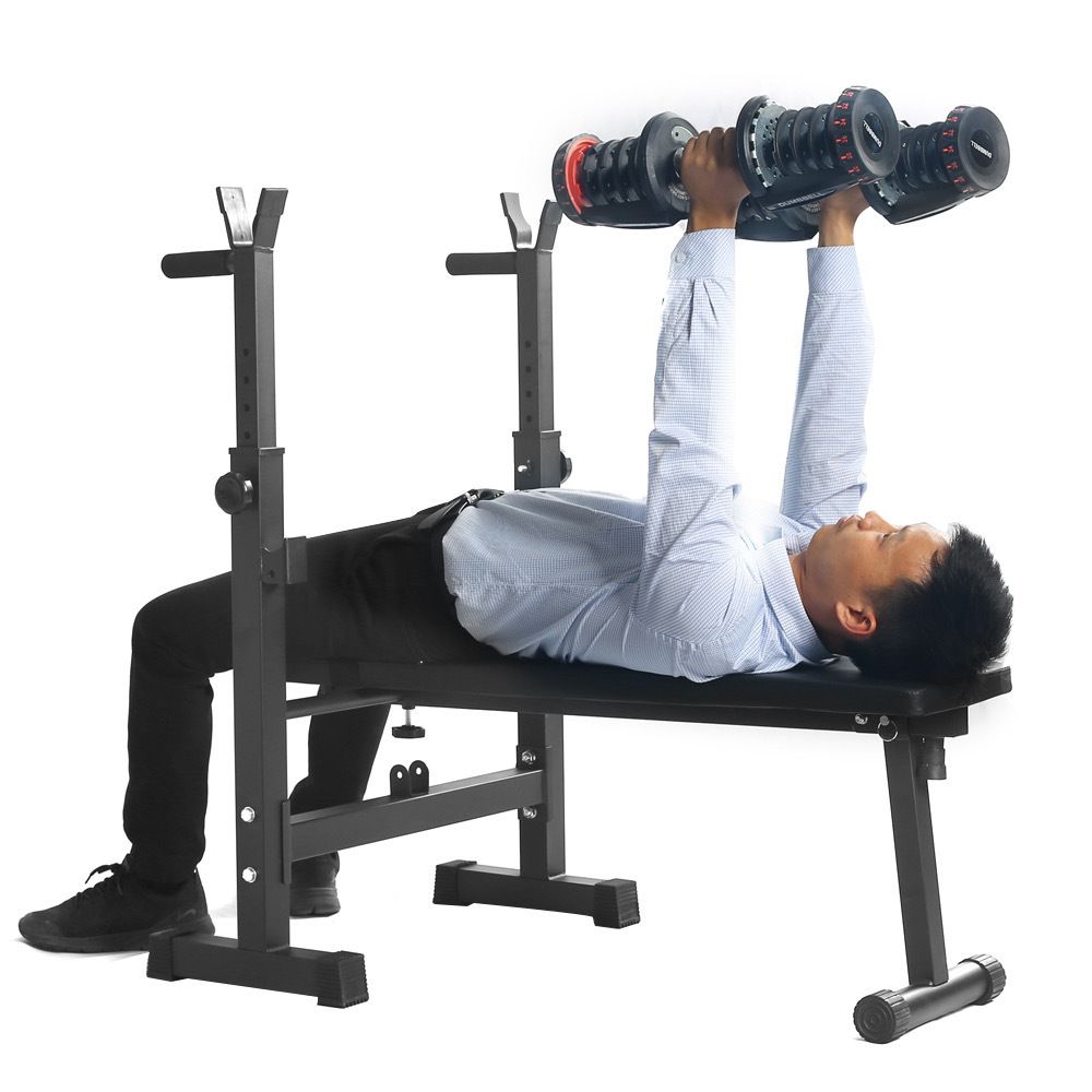 Home small weightlifting bed folding professional sit-ups bench press frame bed dumbbell training rack set