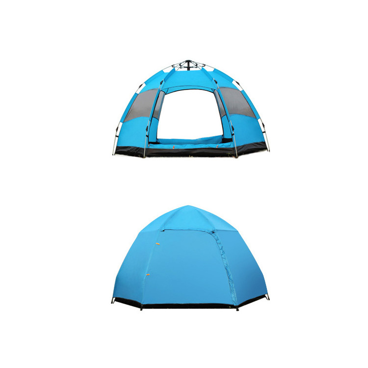 New hexagonal automatic tent 4-5 people double camping tent windproof rainproof tent