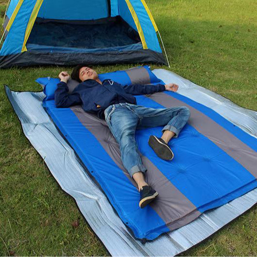 Outdoor Backpacking Portable Air Foam Sleeping Camping Mat 2 inch Thickness Self Inflating Mattress Pad