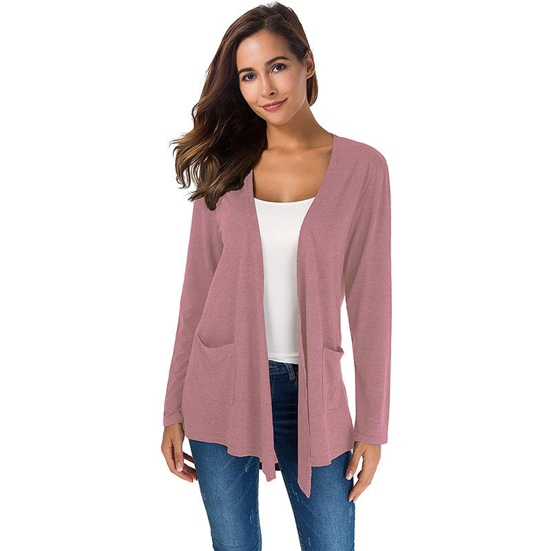 Women's Knit Cardigan for Women Casual Open Front Breathable V neck Cardigan with Pockets