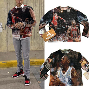 Men Clothing Manufacturer Custom Basketball Tapestry Sweater Woven Jacquard Tapestri Men's Sweaters