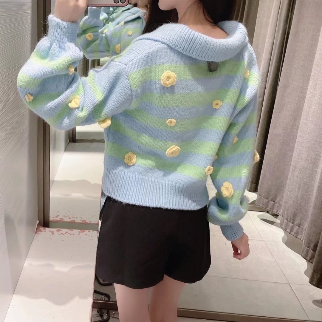 Women Spring Clothes 2022  Korean fashion sweater pullover Plus Size Sweaters knitted top long sleeve sueter 3D embroidery tops