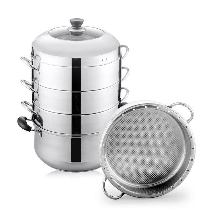 Stainless Steel 3 Layer Food Steam Pot 32CM Steamer for Wholesale