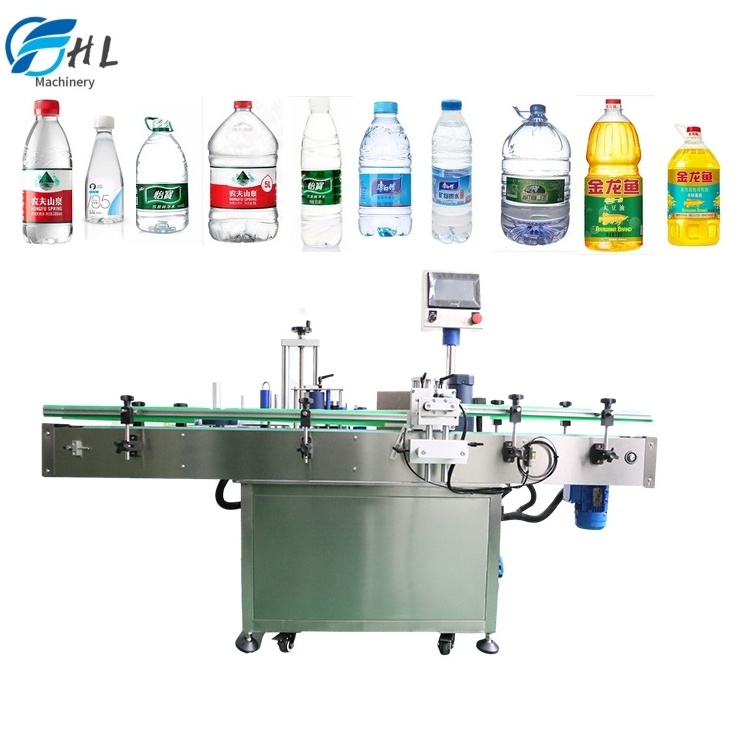 Automatic big plastic bottles container cans barrel  sticker gallon plastic pail big bucket labeling machine