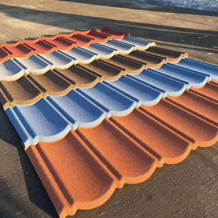 Rainbow Colorful Metal Tile Stone Color Coated Steel Roof Tile For Roofing Building