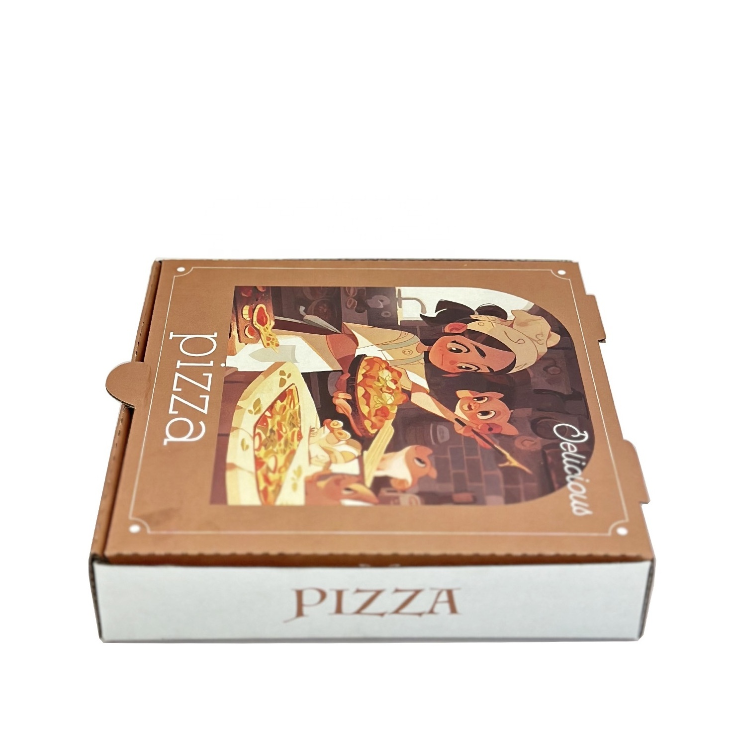 Pizza Vending Machine Custom Pizza Box With Logo Customized Corrugated White Card Kraft Box