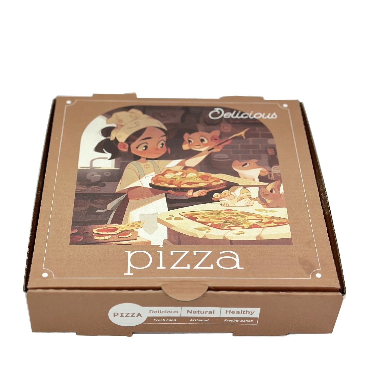 Pizza Vending Machine Custom Pizza Box With Logo Customized Corrugated White Card Kraft Box