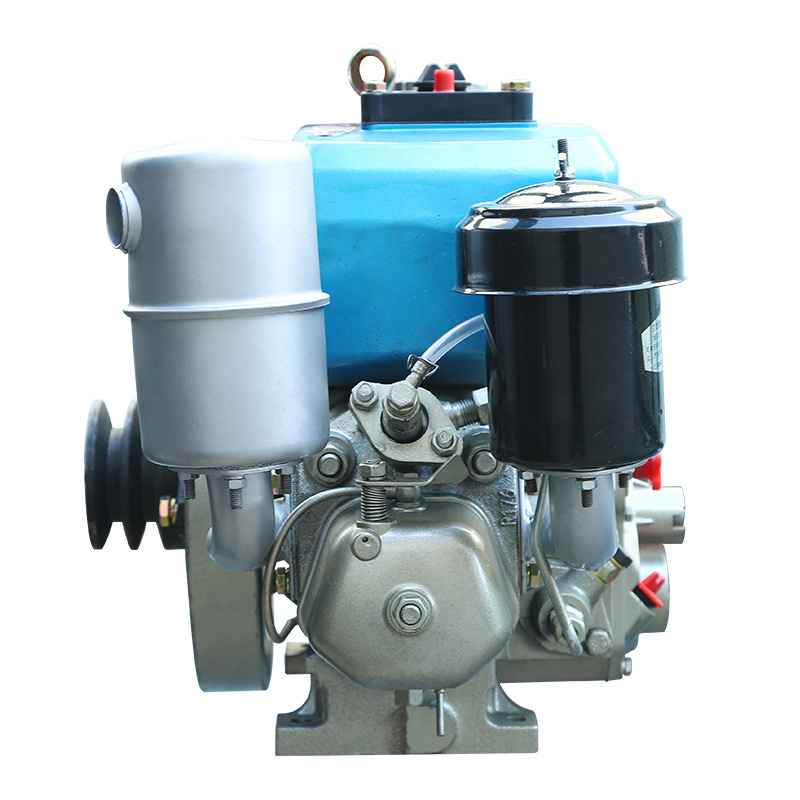 5HP hand cranked single cylinder water-cooled diesel engine, four stroke agricultural engine, ship engine