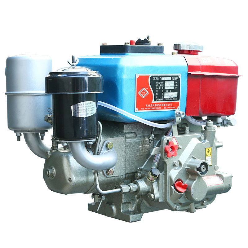 5HP hand cranked single cylinder water-cooled diesel engine, four stroke agricultural engine, ship engine