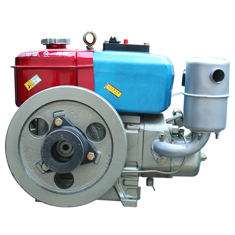 5HP hand cranked single cylinder water-cooled diesel engine, four stroke agricultural engine, ship engine