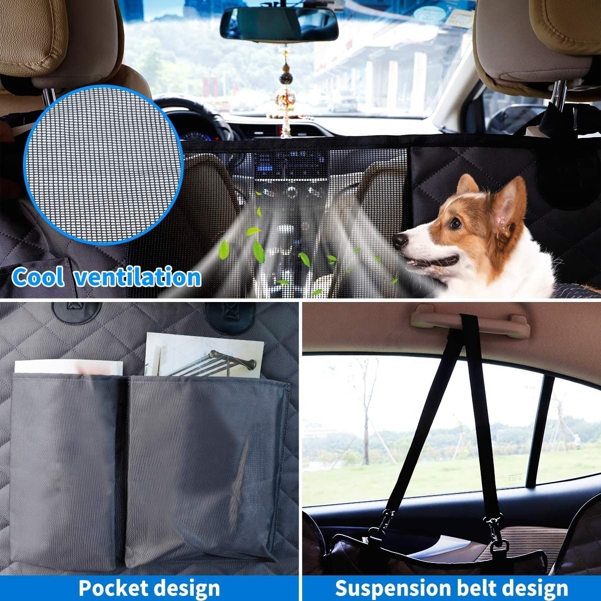 Hot Selling Waterproof Scratch Proof Dog Car Seat Cover Oxford Fabric Blanket Pet Hammock With Visual Window