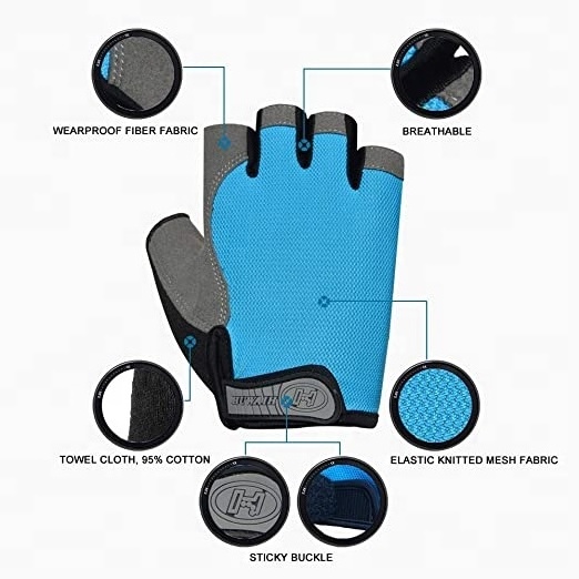 Unisex Cycling Half-finger Biking Mtb Road Bicycle Gel Pad Shock-absorbing Anti-slip Breathable Motorcycle Mountain Bike Gloves