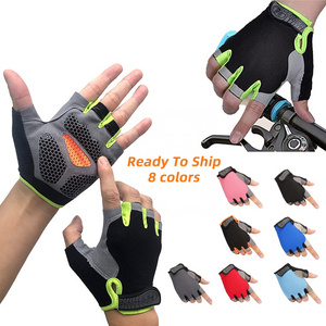 Unisex Cycling Half-finger Biking Mtb Road Bicycle Gel Pad Shock-absorbing Anti-slip Breathable Motorcycle Mountain Bike Gloves