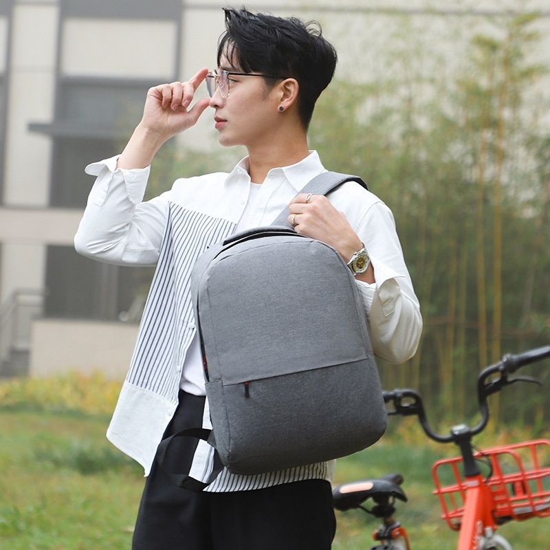 Two Way Zipper Color Contrast Shoulder Strap Adjustment Buckle Handbag Customizable Logo Soft Handle Travel Laptop Backpack