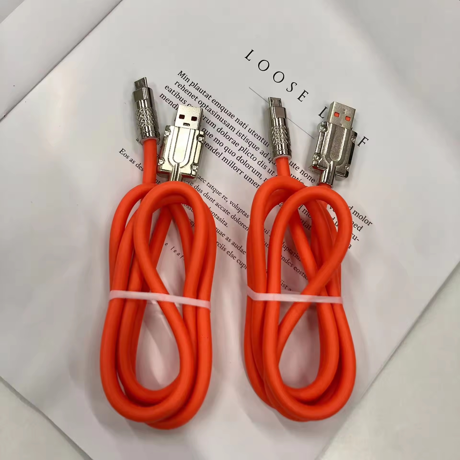 120w Super Fast Charge Thickened Usb Cable Alloy Zinc Metal Case Soft Silicone Charge Cable