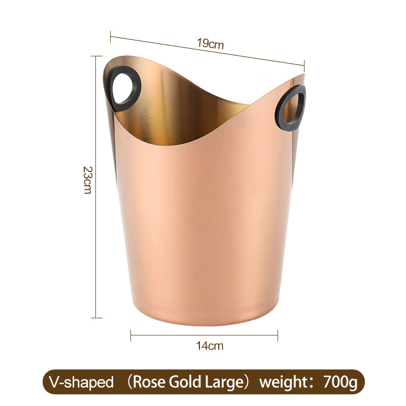 Factory Direct Contemporary Cooler Camping Premium Ice Bucket Metal Carton Rose Gold Party Buckets, Coolers & Holders 5 Liter