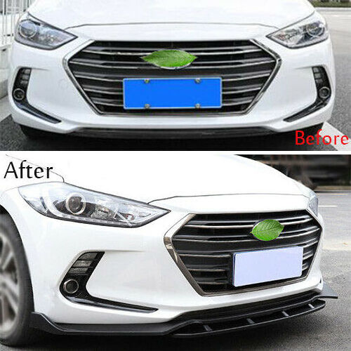 Automotive Parts Front Bumper Lip Spoiler Carbon Fiber 2016-2018 Factory Manufacture Front Diffuser, Black for Hyundai Elantra