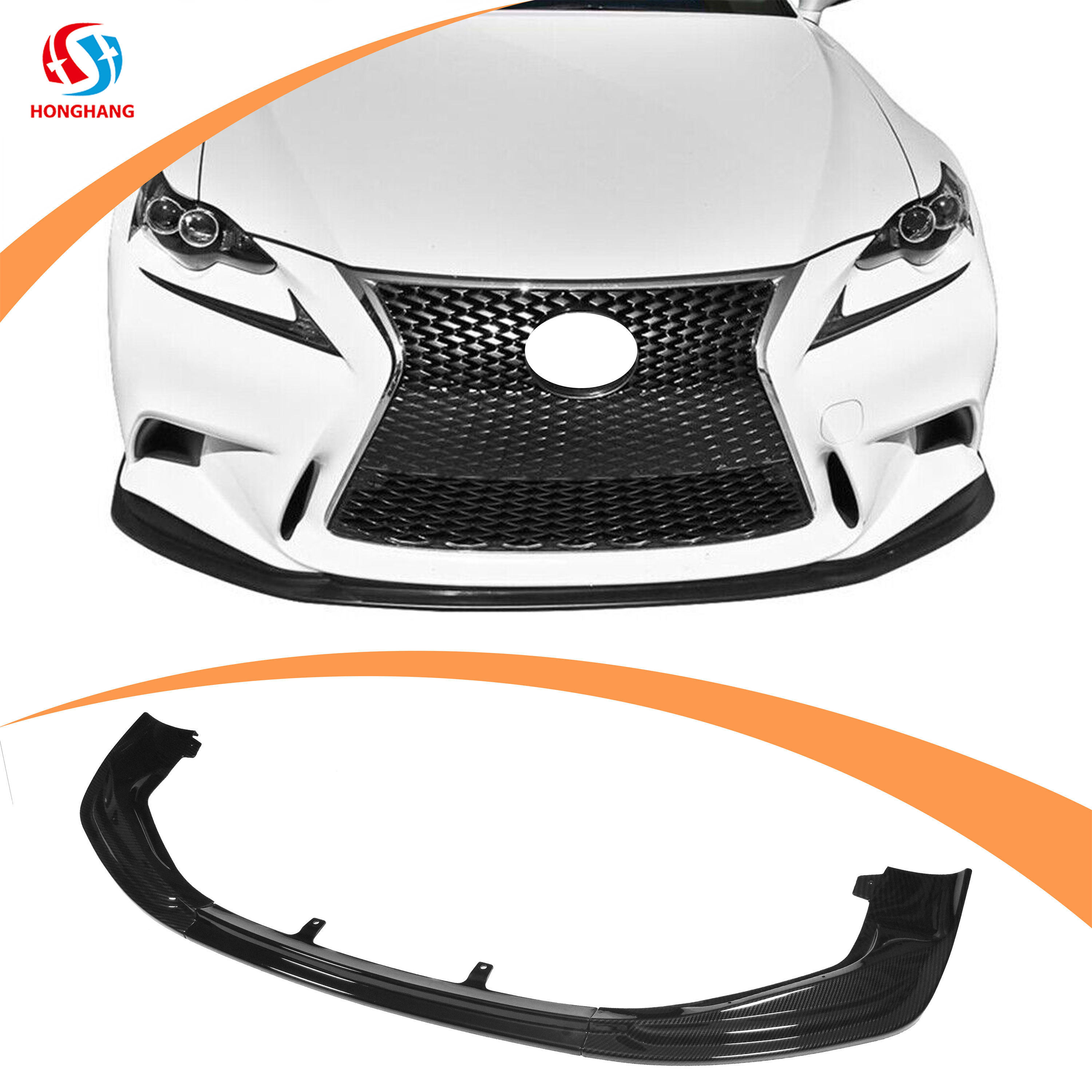 Material Auto Front Bumper Splitter Honghang Factory ABS Lip for Lexus IS IS200 IS250 IS300 IS350 Body Kit Accessories 2015-2021