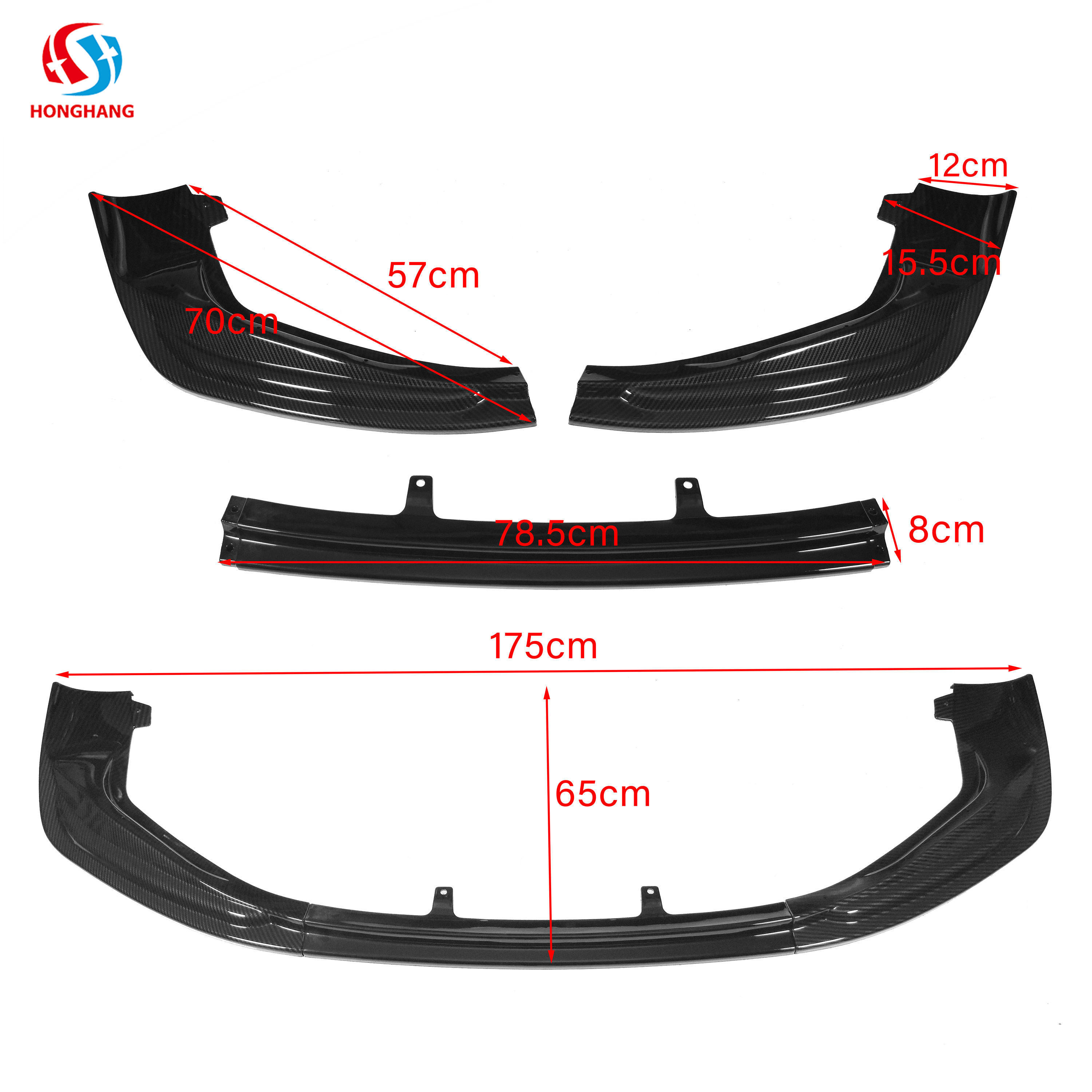 Material Auto Front Bumper Splitter Honghang Factory ABS Lip for Lexus IS IS200 IS250 IS300 IS350 Body Kit Accessories 2015-2021