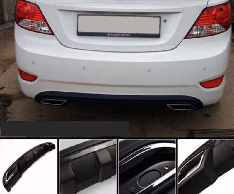 Borde del parachoques trasero Factory Direct High Quality Rear Bumper Lip Diffuser car Spoiler For Hyundai Accent 2011-2020