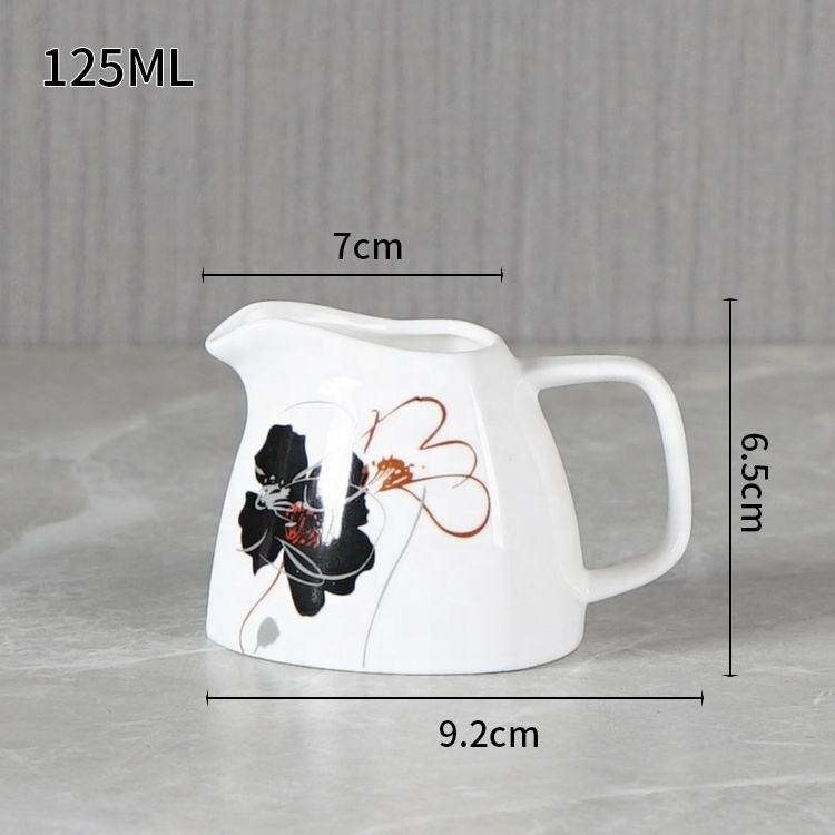 Personalized Tea Pot White Porcelain Oem Factory Tea Coffee Small Ceramic Milk Pot With Handle