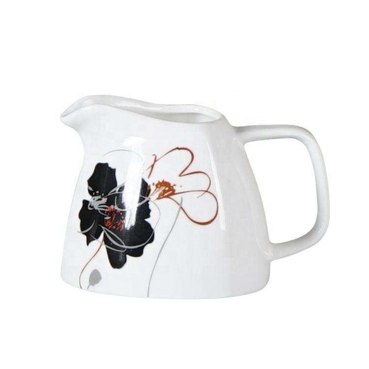 Personalized Tea Pot White Porcelain Oem Factory Tea Coffee Small Ceramic Milk Pot With Handle