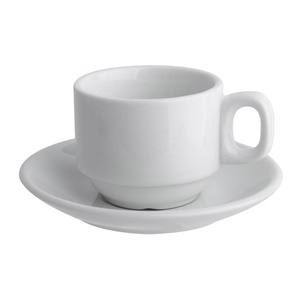 China Wholesale Custom Reusable Hotel Restaurant Mugs 100ml 3.38oz Coffee Cup And Saucer Porcelain Espresso Tea & Coffee Cup