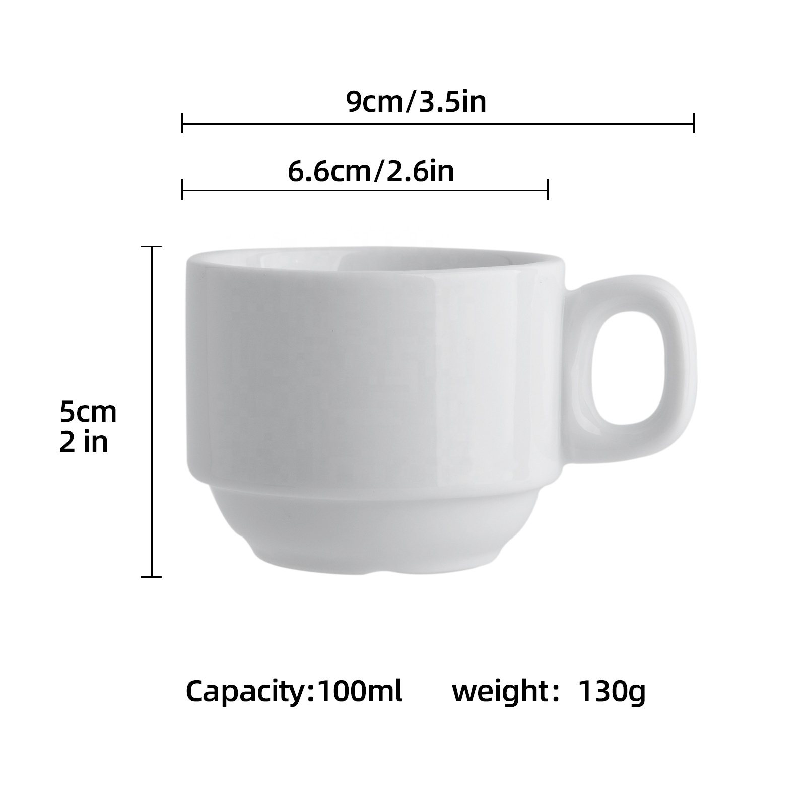 China Wholesale Custom Reusable Hotel Restaurant Mugs 100ml 3.38oz Coffee Cup And Saucer Porcelain Espresso Tea & Coffee Cup