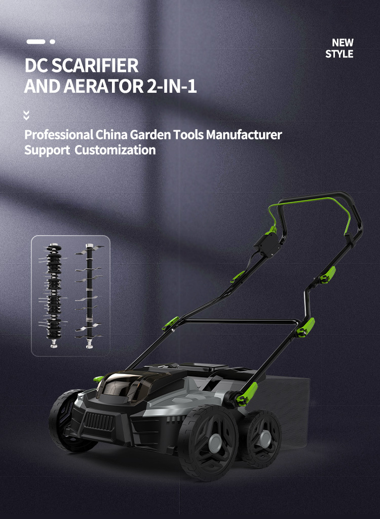 Factory Direct Wholesale Cheap Lawn Electric Cordless Scarifier And Aerator Battery DC Dethatcher For Garden Use