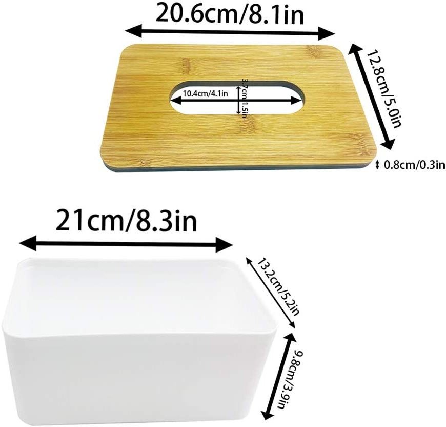 Factory Outlet Bamboo Wood Facial Tissue Dispenser Cover Tissue Holder Box For Living Room