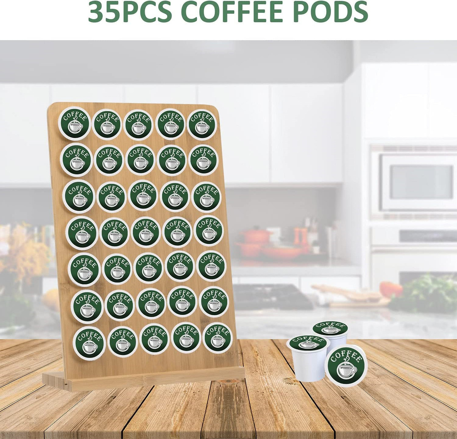 Amazon Hot Sale Nespresso Capsule Holder Coffee Pod Stand Cactus Bamboo Coffee Capsule Holder