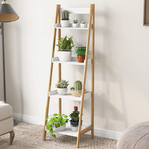 Custom 6 Tiers Adjustable Tall Bookcase Book Shelf Rack Organizer Storage Bamboo Bookshelf for Bedroom