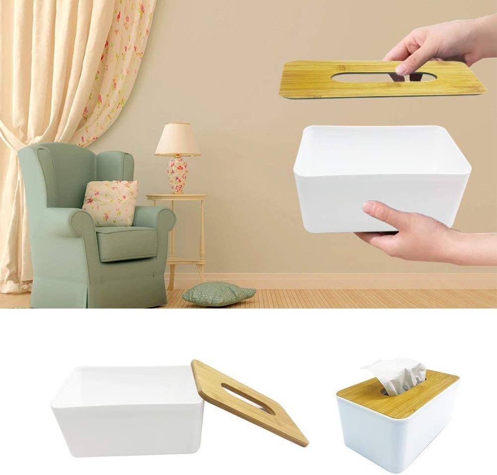 Factory Outlet Bamboo Wood Facial Tissue Dispenser Cover Tissue Holder Box For Living Room