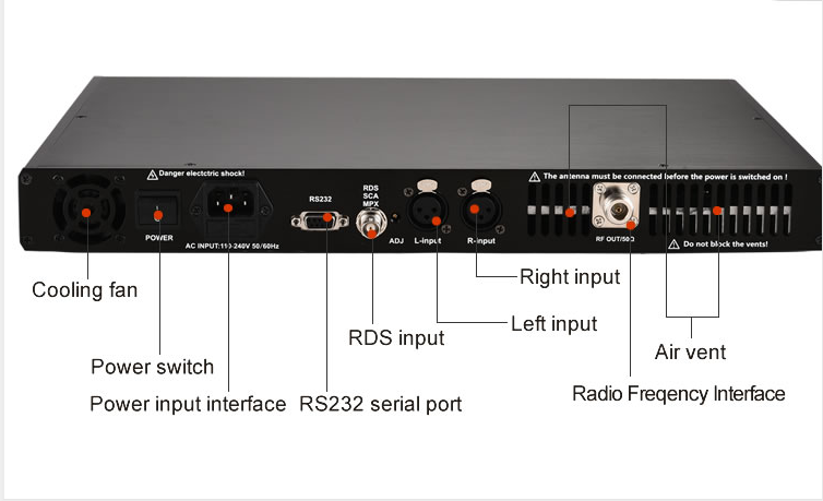 200W powerful long range U Disk Play fm transmitter for radio station