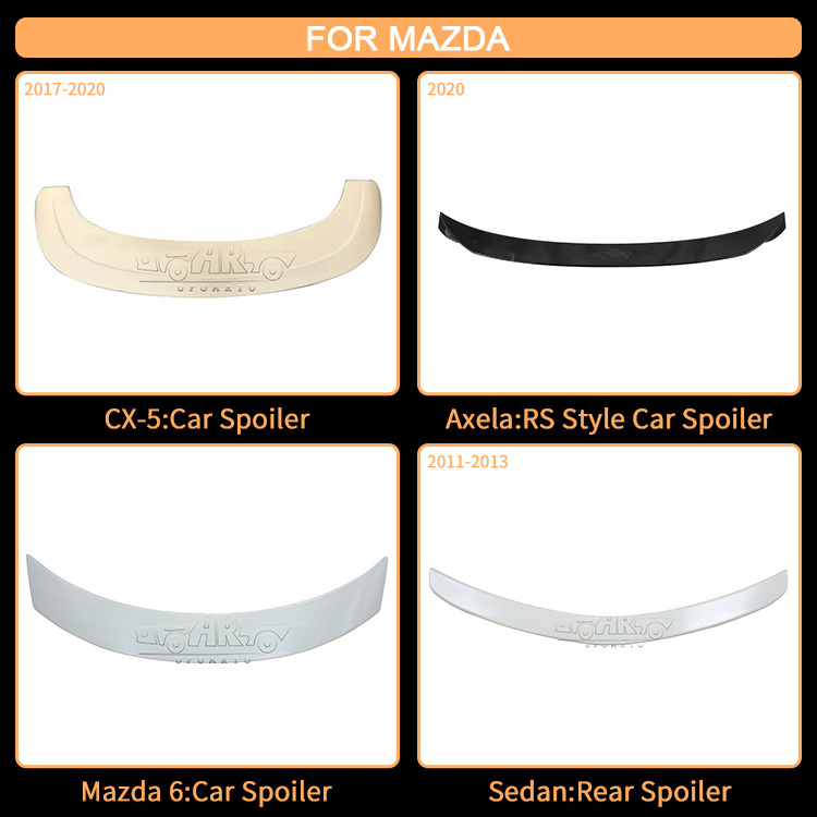 Accessories Wholesale ABS Plastic Carbon Fiber RS Style Rear Lip Hatchback Roof Wing Spoiler For Mazda 3 Axela Sedan 2020+