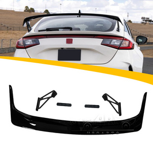 HS Car Decoration Spoilers ABS Carbon Fiber Type R Style Rear Trunk Spoiler For Honda Civic Hatchback 11th Gen 2022 2023