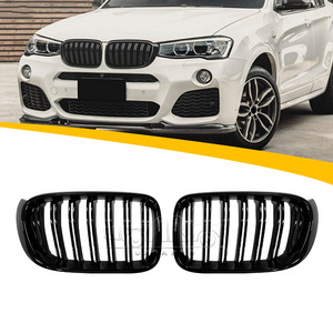 Car Spare Part ABS Plastic Carbon Fiber Dual Line Front Grills Kidney Grille For BMW X3 F25 2014 2015 2016 2017