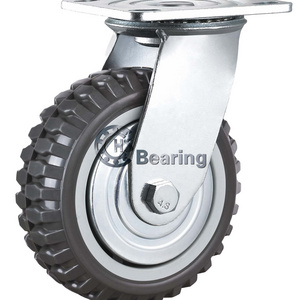 Heavy duty PU caster wheel metal guard 4 inch 100mm double ball bearing swivel total brake cart wheels