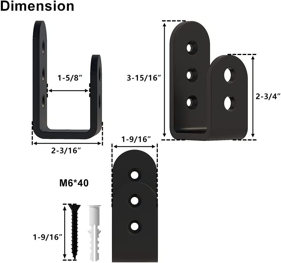 Upgrade Door Security Barricade Brackets Drop Open Bar Holder Steel U Bracket fit for 2 x 4 Lumber