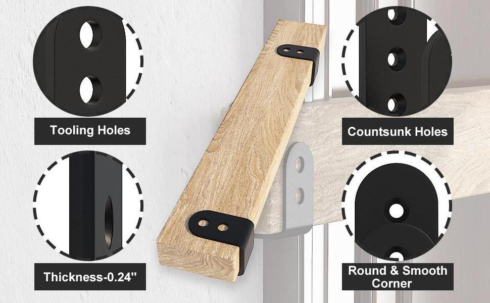 Upgrade Door Security Barricade Brackets Drop Open Bar Holder Steel U Bracket fit for 2 x 4 Lumber