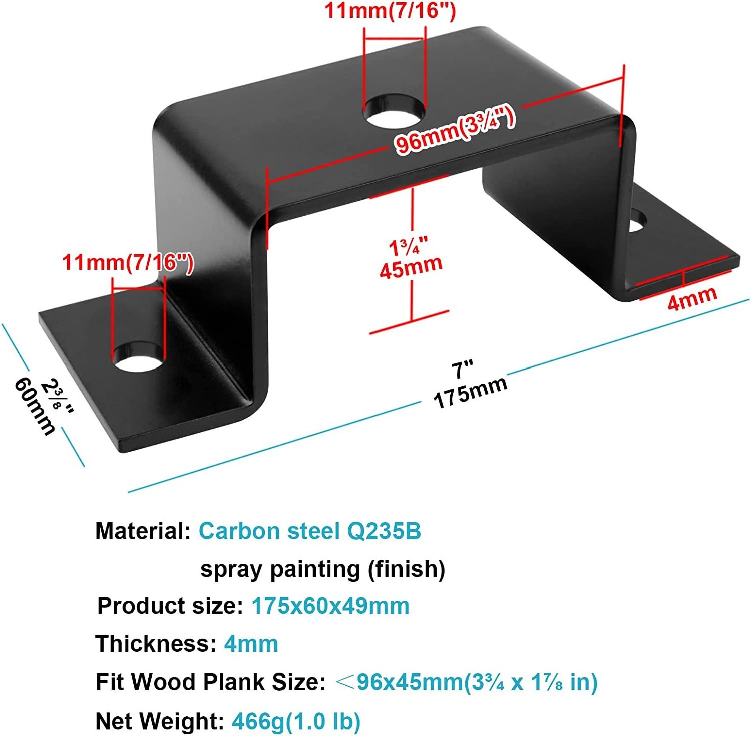 Heavy Duty Door Barricade Brackets Door Security Bar Holder Brackets for Door Reinforcement