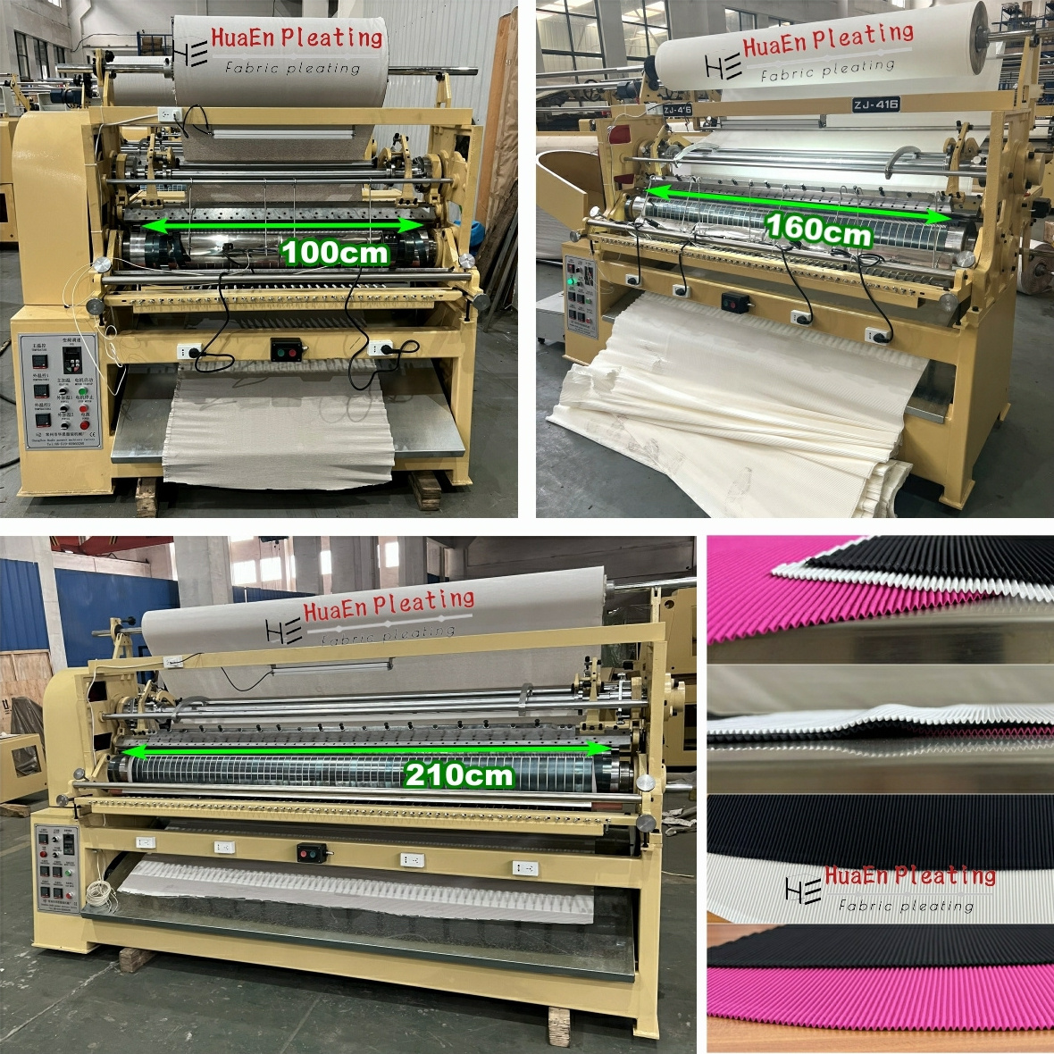 Changzhou HuaEn garment machinery factory ZJ-416 fabric textile toothpick crystal 2mm pleat making machine