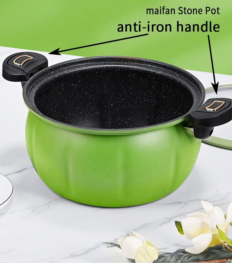 New Product 8l Large Micro Pressure Iron Pumpkin Shape Soup Stew Pot Pressure Cooker With Handle Latch